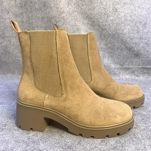 Steve Madden Chelsea Pull On Ankle Boot In Suede Camel, Women’s Size 7.5 - Picture 1 of 10